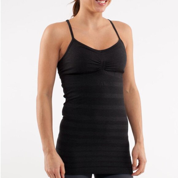 Lululemon Fitted Racerback Tank w/Bra Black 6 NWOT - Picture 2 of 11